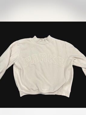 Parke Women's Cream Embroidered Pullover Sweatshirt